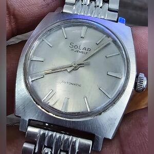 Solar Vintage Swiss Made ETA2451 Automatic Mens Watch - Needs Service